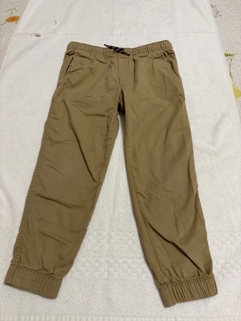 kids Elastic Waist Jogger Pants - Tan(M)